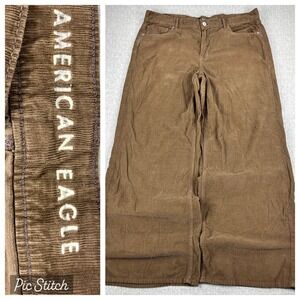 American Eagle Low-Rise Skater baggy wide leg Jean Women 16/36X30 Corduroy Pants